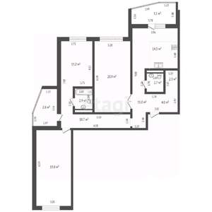 3-к квартира, вторичка, 96м2, 11/14 этаж