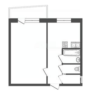 1-к квартира, вторичка, 35м2, 1/9 этаж