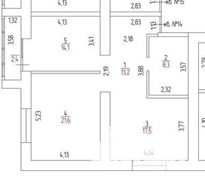 2-к квартира, вторичка, 75м2, 1/17 этаж