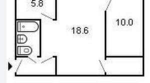 2-к квартира, вторичка, 45м2, 5/5 этаж