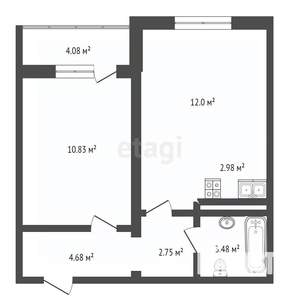 2-к квартира, вторичка, 39м2, 16/17 этаж