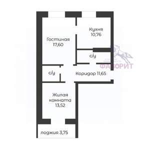 2-к квартира, вторичка, 57м2, 4/17 этаж