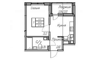 1-к квартира, вторичка, 33м2, 9/9 этаж
