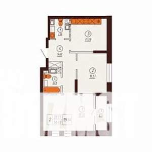 2-к квартира, строящийся дом, 60м2, 2/17 этаж