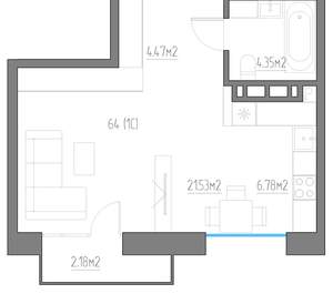 1-к квартира, вторичка, 39м2, 3/11 этаж