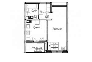 1-к квартира, вторичка, 39м2, 5/9 этаж