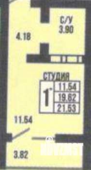 Студия квартира, вторичка, 22м2, 11/18 этаж