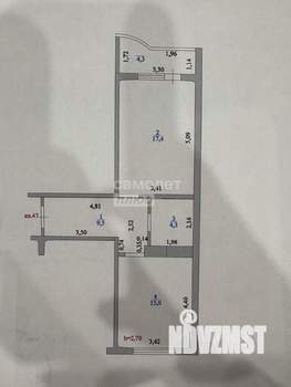 1-к квартира, вторичка, 46м2, 2/10 этаж