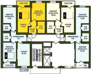 2-к квартира, вторичка, 59м2, 1/12 этаж