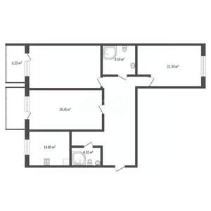 3-к квартира, вторичка, 81м2, 10/17 этаж