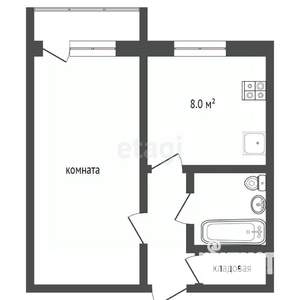 1-к квартира, вторичка, 35м2, 2/9 этаж