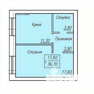 1-к квартира, вторичка, 37м2, 4/4 этаж