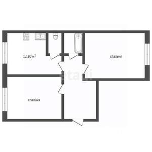 2-к квартира, сданный дом, 65м2, 2/12 этаж