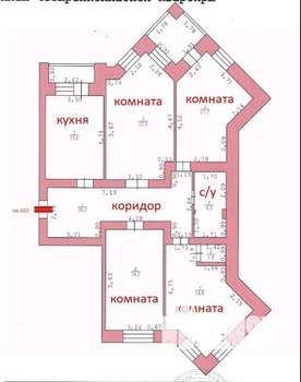 4-к квартира, вторичка, 122м2, 7/9 этаж