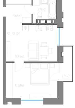 1-к квартира, вторичка, 44м2, 8/11 этаж