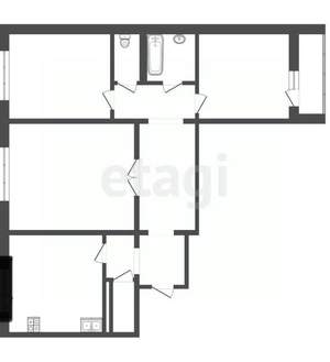 3-к квартира, вторичка, 66м2, 9/9 этаж