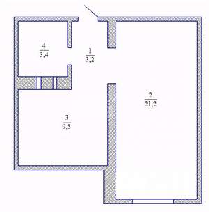 2-к квартира, вторичка, 36м2, 14/14 этаж