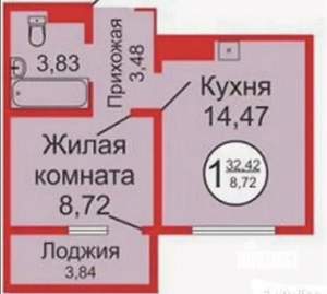 1-к квартира, вторичка, 33м2, 5/17 этаж