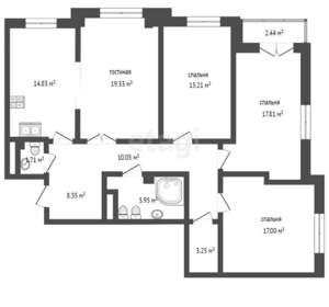 4-к квартира, вторичка, 86м2, 17/24 этаж