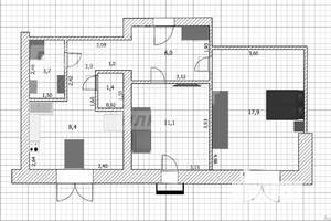 2-к квартира, вторичка, 52м2, 3/4 этаж
