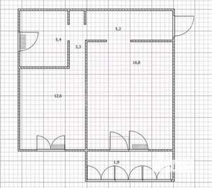 1-к квартира, вторичка, 44м2, 1/17 этаж