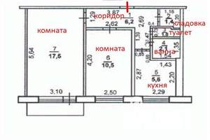 2-к квартира, вторичка, 44м2, 4/5 этаж