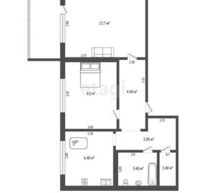2-к квартира, вторичка, 42м2, 3/9 этаж