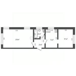 2-к квартира, вторичка, 38м2, 2/5 этаж