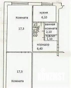2-к квартира, вторичка, 51м2, 4/5 этаж