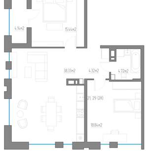 2-к квартира, вторичка, 86м2, 5/11 этаж