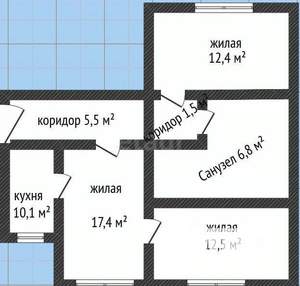3-к квартира, вторичка, 65м2, 1/9 этаж