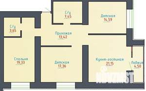 4-к квартира, вторичка, 108м2, 14/17 этаж
