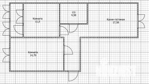 3-к квартира, вторичка, 57м2, 1/17 этаж