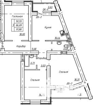 3-к квартира, вторичка, 94м2, 5/17 этаж