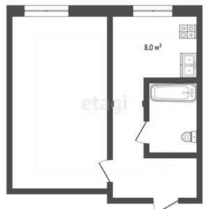 1-к квартира, вторичка, 30м2, 2/5 этаж