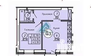 1-к квартира, вторичка, 44м2, 3/5 этаж
