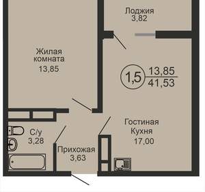 1-к квартира, вторичка, 42м2, 2/18 этаж