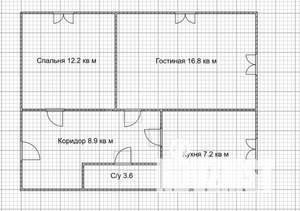 2-к квартира, вторичка, 49м2, 1/4 этаж