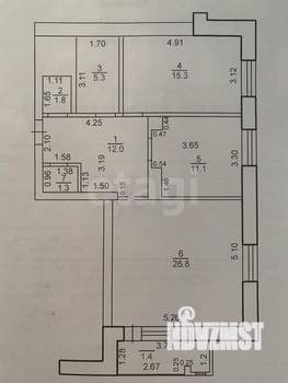 2-к квартира, вторичка, 74м2, 12/17 этаж