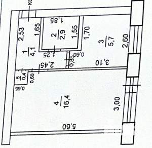 1-к квартира, вторичка, 30м2, 3/5 этаж