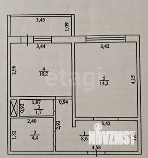 1-к квартира, вторичка, 43м2, 5/10 этаж