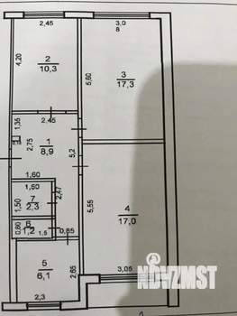 3-к квартира, вторичка, 63м2, 5/5 этаж