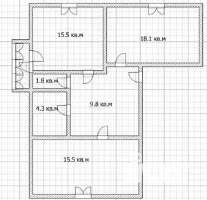 2-к квартира, вторичка, 70м2, 3/3 этаж
