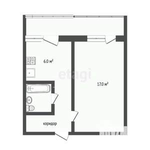 1-к квартира, вторичка, 36м2, 5/5 этаж