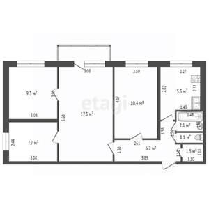 4-к квартира, вторичка, 61м2, 5/5 этаж