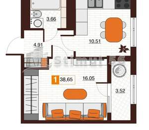 1-к квартира, вторичка, 39м2, 17/17 этаж