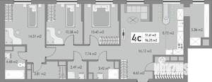 4-к квартира, строящийся дом, 96м2, 3/10 этаж