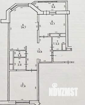 3-к квартира, вторичка, 82м2, 6/14 этаж