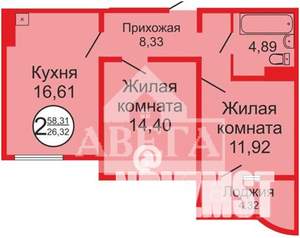 3-к квартира, вторичка, 60м2, 10/17 этаж