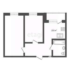 2-к квартира, вторичка, 52м2, 5/5 этаж